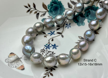 One-Of-A-Kind 13-20 mm AAAA Very Rare LARGE Baroque Freshwater Pearl Beads Genuine Gray Color High Quality Baroque Edison Pearls #P2132