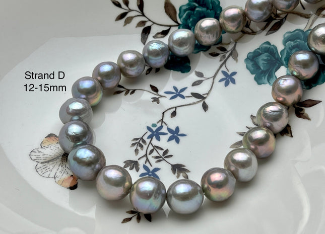 One-Of-A-Kind 13-20 mm AAAA Very Rare LARGE Baroque Freshwater Pearl Beads Genuine Gray Color High Quality Baroque Edison Pearls #P2132