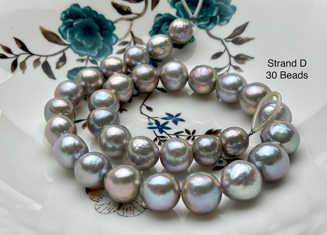One-Of-A-Kind 13-20 mm AAAA Very Rare LARGE Baroque Freshwater Pearl Beads Genuine Gray Color High Quality Baroque Edison Pearls #P2132