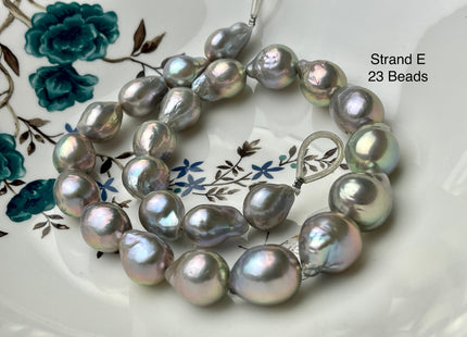 One-Of-A-Kind 13-20 mm AAAA Very Rare LARGE Baroque Freshwater Pearl Beads Genuine Gray Color High Quality Baroque Edison Pearls #P2132