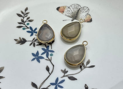Gemstone Teardrop Shape Charms for Necklace, Lapis, Rose Quartz, Aventurine Gemstone Pendant for Jewelry Making, 14x23 mm, One Piece #CR0048