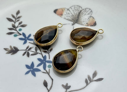Gemstone Teardrop Shape Charms for Necklace, Lapis, Rose Quartz, Aventurine Gemstone Pendant for Jewelry Making, 14x23 mm, One Piece #CR0048