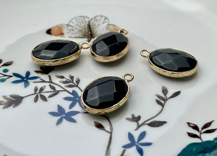 Gemstone Oval Shape Charms for Necklace, Jade, Onyx, Malachite, Jasper Gemstone Pendant for Jewelry Making, 14x23 mm, One Piece #CR0049