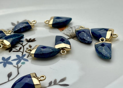 Gemstone Shark Tooth Horn Shape Charms for Necklace, Jade Lapis Labradorite Gemstone Pendant for Jewelry Making, 10x20 mm, One Piece #CR0051