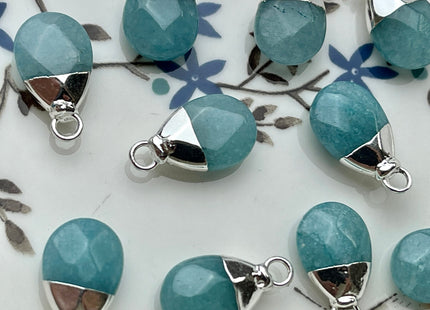 One Piece Briolette Teardrop Shape Charms Blue Gray White Colored Jade Ruby Zoisite Gemstone Pendant for Jewelry Making #CR0052