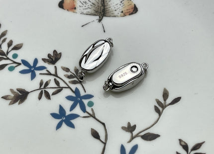 8x15 mm .925 Sterling Silver Clasp With Diamond Shape Pattern Sterling Silver Finding Clasp Sterling Silver Clasps #10270