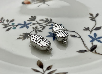8x15 mm .925 Sterling Silver Clasp With Irregular Pattern Sterling Silver Finding Clasp Sterling Silver Clasps #10273