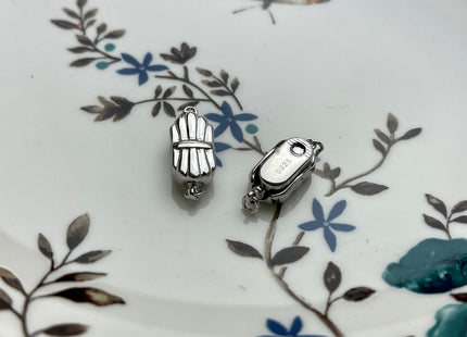 8x15 mm .925 Sterling Silver Clasp With Irregular Pattern Sterling Silver Finding Clasp Sterling Silver Clasps #10273