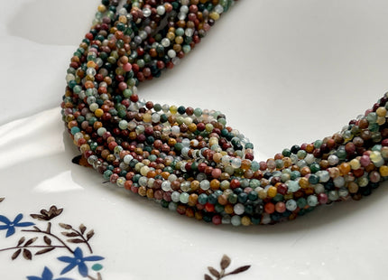 2-2.5 mm Faceted Round Tiny Mixed Multi Green Brown Ocean Jasper Gemstone Beads Genuine Natural Jasper Loose Beads 13 Inches Strand #4115