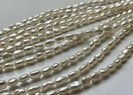 3-4mm 5-7mm AAAAA Natural White Keshi Nugget Freshwater Pearl Center Drilled Keshi Pearl Genuine Super High Luster Tiny Keshi Pearl #P2150