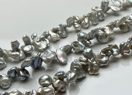 7-9x9-12 mm AA Gray Color Keshi Freshwater Pearls Top Drilled Keshi Pearl Beads High Luster Genuine Keshi Freshwater Pearls #P2148