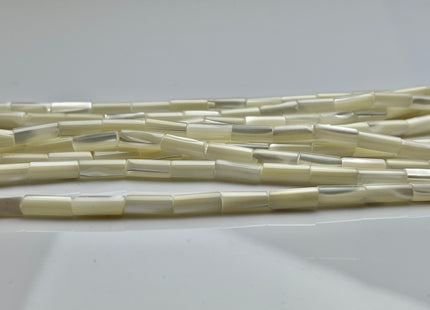 4x8-13 mm Tube Shape Natural Mother of Pearl Gemstone Beads Genuine White Mother of Pearl MOP Gemstones Loose Beads 15.5 Inches Strand #4118
