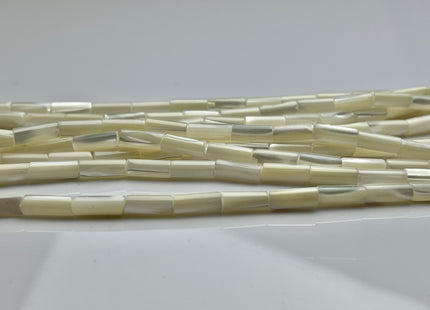 4x8-13 mm Tube Shape Natural Mother of Pearl Gemstone Beads Genuine White Mother of Pearl MOP Gemstones Loose Beads 15.5 Inches Strand #4118