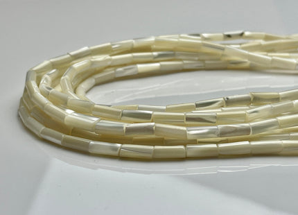 4x8-13 mm Tube Shape Natural Mother of Pearl Gemstone Beads Genuine White Mother of Pearl MOP Gemstones Loose Beads 15.5 Inches Strand #4118