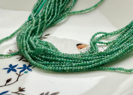 2mm AAA Natural Faceted Round Green Emerald Gemstone Beads Genuine Top Quality Emerald Tiny Gemstone Bead 13 inches Strand #4121