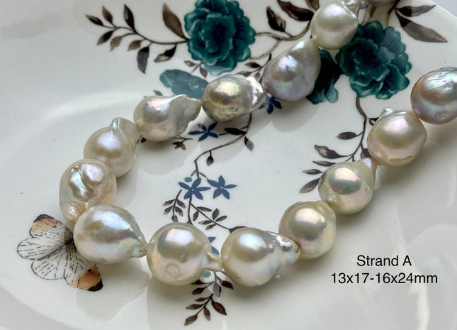 One-Of-A-Kind 13x17-17x25 mm Large Baroque Freshwater Pearl Beads Genuine Natural White Mauve Seaweed Pink Freshwater Baroque Pearls #P2153
