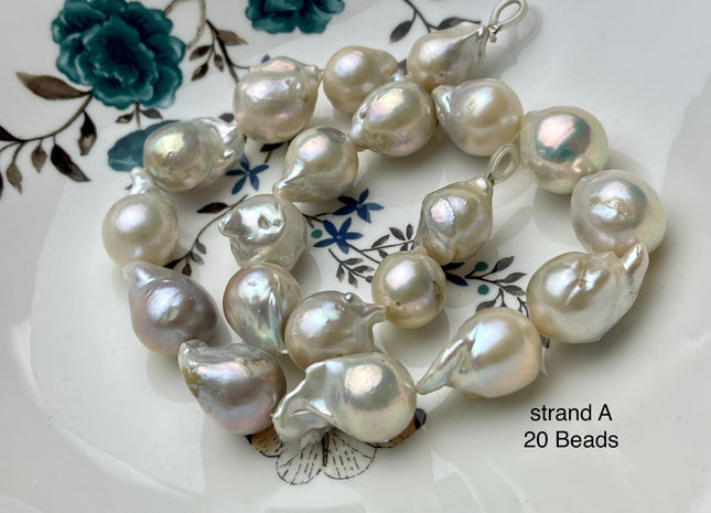 One-Of-A-Kind 13x17-17x25 mm Large Baroque Freshwater Pearl Beads Genuine Natural White Mauve Seaweed Pink Freshwater Baroque Pearls #P2153