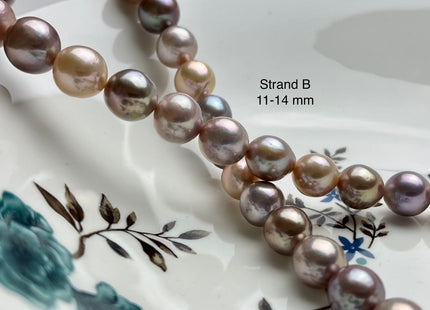11-15 mm AAAAA Very Rare Natural Multi Dark Mauve Pink Freshwater Baroque/Edison Pearl Beads High Luster Genuine Purple Edison Pearl #P2145