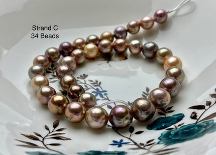 11-15 mm AAAAA Very Rare Natural Multi Dark Mauve Pink Freshwater Baroque/Edison Pearl Beads High Luster Genuine Purple Edison Pearl #P2145