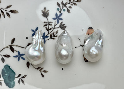 One-Of-A-Kind 15-22x25-33 mm AAAA Jumbo Natural White Baroque Pearl High Luster Top Half Drilled Tear Drop White Baroque Pearl Beads #P2169