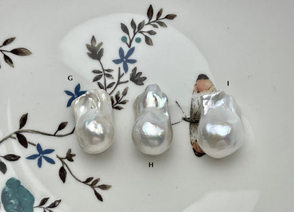 One-Of-A-Kind 15-22x25-33 mm AAAA Jumbo Natural White Baroque Pearl High Luster Top Half Drilled Tear Drop White Baroque Pearl Beads #P2169