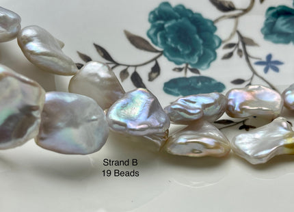 One-Of-A-Kind AAA Very Rare Natural White Pink Mixed Freshwater Keshi Pearl Genuine High Luster Natural Jumbo Keshi Nugget Pearls #P2176
