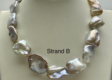 One-Of-A-Kind AAA Very Rare Natural White Pink Mixed Freshwater Keshi Pearl Genuine High Luster Natural Jumbo Keshi Nugget Pearls #P2176