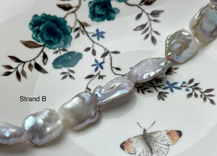 One-Of-A-Kind AAA Very Rare Natural White Pink Mixed Freshwater Keshi Pearl Genuine High Luster Natural Jumbo Keshi Nugget Pearls #P2176