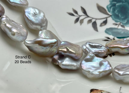 One-Of-A-Kind AAA Very Rare Natural White Pink Mixed Freshwater Keshi Pearl Genuine High Luster Natural Jumbo Keshi Nugget Pearls #P2176