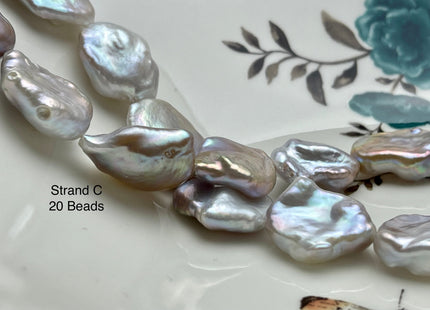 One-Of-A-Kind AAA Very Rare Natural White Pink Mixed Freshwater Keshi Pearl Genuine High Luster Natural Jumbo Keshi Nugget Pearls #P2176