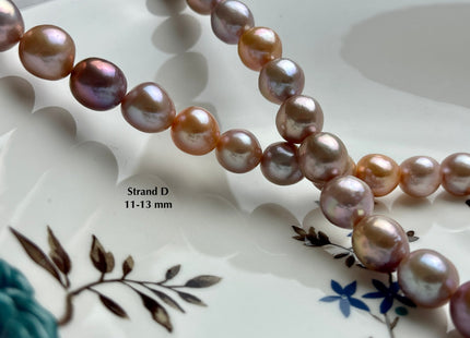 One-Of-A-Kind AAAAA Very Rare Natural Multi Dark Mauve Pink Freshwater Baroque/Edison Pearl Beads High Luster Genuine Purple Pearls #P2172