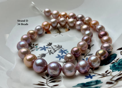 One-Of-A-Kind AAAAA Very Rare Natural Multi Dark Mauve Pink Freshwater Baroque/Edison Pearl Beads High Luster Genuine Purple Pearls #P2172