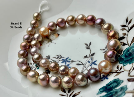 One-Of-A-Kind AAAAA Very Rare Natural Multi Dark Mauve Pink Freshwater Baroque/Edison Pearl Beads High Luster Genuine Purple Pearls #P2172