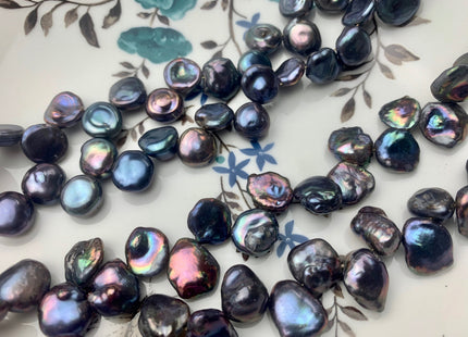 10-13 mm Rainbow Blue Peacock Color Keshi Freshwater Pearls Beads Genuine High Luster Top Drilled Peacock Keshi Cornflake Pearls #P2181