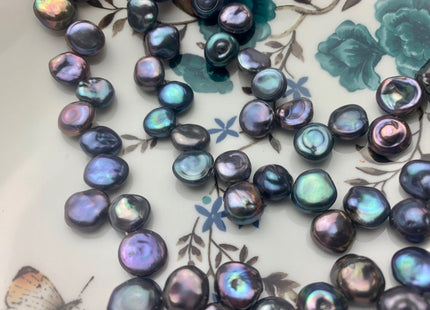 10-13 mm Rainbow Blue Peacock Color Keshi Freshwater Pearls Beads Genuine High Luster Top Drilled Peacock Keshi Cornflake Pearls #P2181