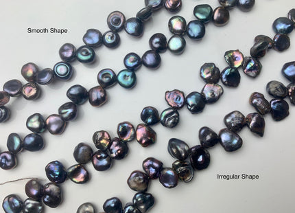 10-13 mm Rainbow Blue Peacock Color Keshi Freshwater Pearls Beads Genuine High Luster Top Drilled Peacock Keshi Cornflake Pearls #P2181
