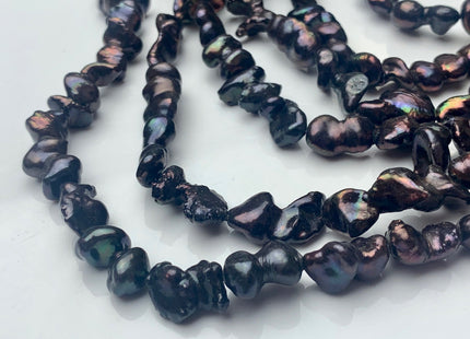 9-12x15-16 mm Limited Edition Dark Metallic Brown Color Irregular Keshi Nugget Freshwater Pearl Beads Genuine Natural Keshi Pearls #P2182