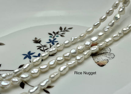 3-4mm 5-7mm AAAAA Natural White Keshi Nugget Freshwater Pearl Center Drilled Keshi Pearl Genuine Super High Luster Tiny Keshi Pearl #P2150