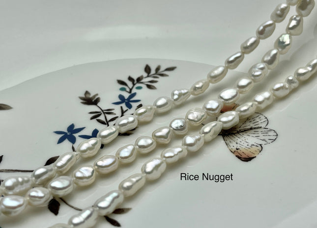 3-4mm 5-7mm AAAAA Natural White Keshi Nugget Freshwater Pearl Center Drilled Keshi Pearl Genuine Super High Luster Tiny Keshi Pearl #P2150
