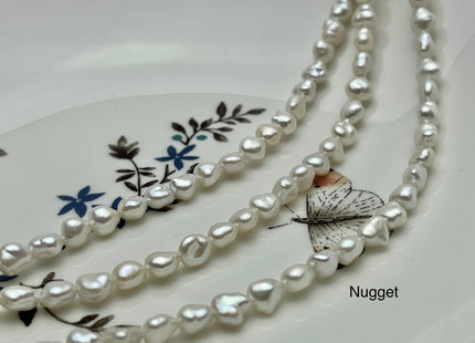 3-4mm 5-7mm AAAAA Natural White Keshi Nugget Freshwater Pearl Center Drilled Keshi Pearl Genuine Super High Luster Tiny Keshi Pearl #P2150