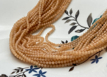 2 mm Faceted Round Tiny Peach Quartz Gemstone Beads Genuine Natural Quartz Loose Beads 13 Inches Strand #4125