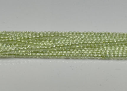 2 mm Faceted Round Tiny Light Green Prehnite Gemstone Beads Genuine Natural Prehnite Loose Beads 13 Inches Strand #4128