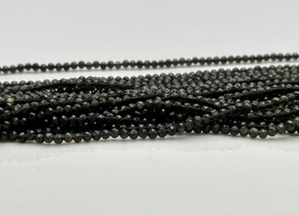 2.5 mm Faceted Round Tiny Black Cat's Eye Gemstone Beads Genuine Natural Cat's Eye Loose Beads 13 Inches Strand #4130
