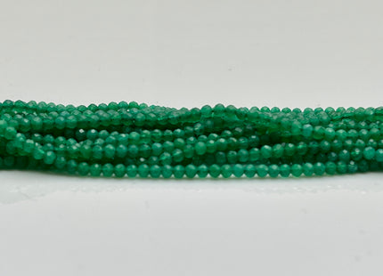 2-2.5 mm Faceted Round Tiny Green Onyx Gemstone Beads Genuine Natural Quartz Loose Beads 13 Inches Strand #4132