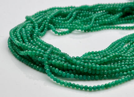 2-2.5 mm Faceted Round Tiny Green Onyx Gemstone Beads Genuine Natural Quartz Loose Beads 13 Inches Strand #4132