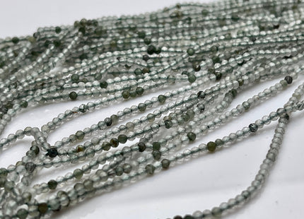 2 mm Faceted Round Tiny Multi Green Rutilated Quartz Gemstone Beads Genuine Natural Rutilated Quartz Loose Beads 13 Inches Strand #4135