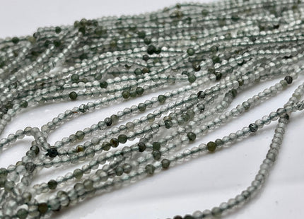 2 mm Faceted Round Tiny Multi Green Rutilated Quartz Gemstone Beads Genuine Natural Rutilated Quartz Loose Beads 13 Inches Strand #4135