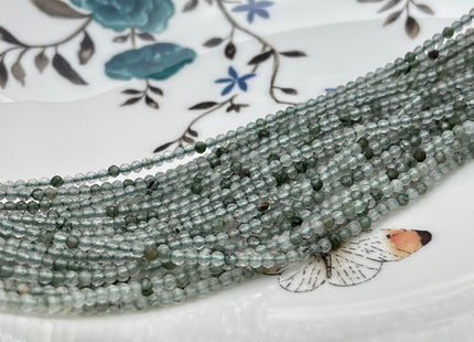 2 mm Faceted Round Tiny Multi Green Rutilated Quartz Gemstone Beads Genuine Natural Rutilated Quartz Loose Beads 13 Inches Strand #4135