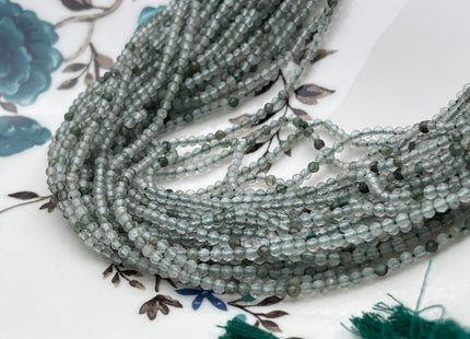 2 mm Faceted Round Tiny Multi Green Rutilated Quartz Gemstone Beads Genuine Natural Rutilated Quartz Loose Beads 13 Inches Strand #4135