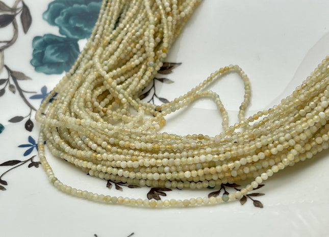 2 mm Faceted Round Tiny Multi Yellow Aquamarine Gemstone Beads Genuine Natural Aquamarine Loose Beads 13 Inches Strand #4141